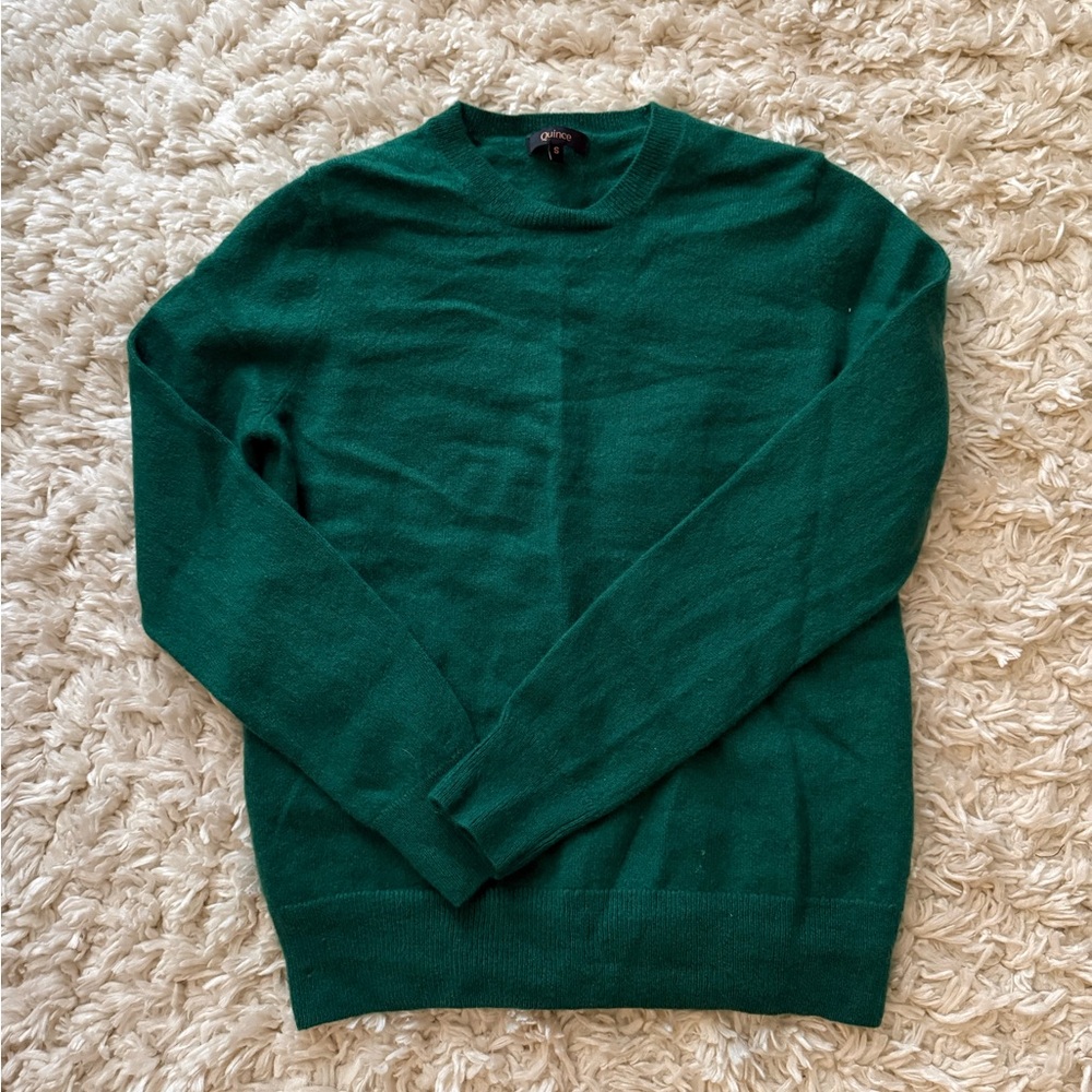 Quince Emerald Green Crewneck Sweater